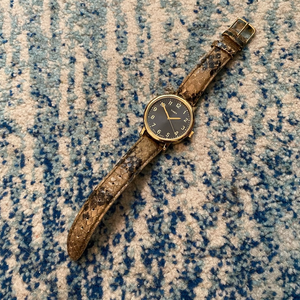 Timex Watch with Snakeskin Band